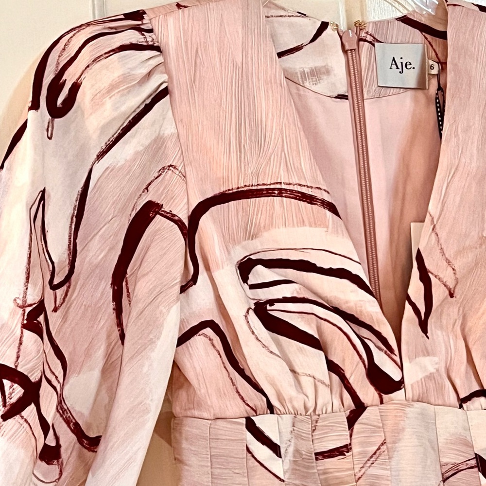 🌺🎉HP🎉🌺 NWT Aje Amelia Plunge Mini Dress Whimsical Dove - Picture 11 of 16